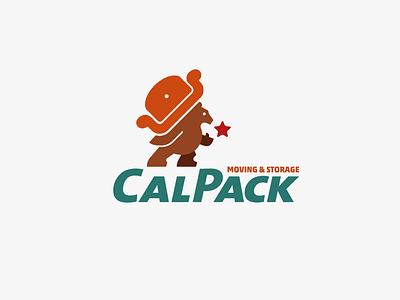 CalPack animal bear california logo moving packaging star storage