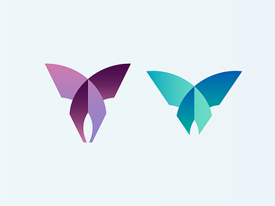 Butterfly animal butterfly color gradient icon insect logo wings