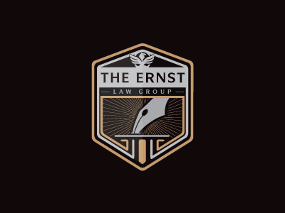 The Ernst court crest eagle emblem ernst group judge law logo pen pencil s steva