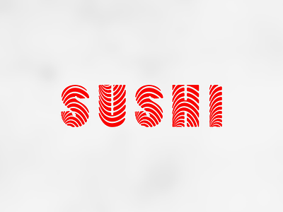 Sushi food japan logo meat salmon sushi type typeface