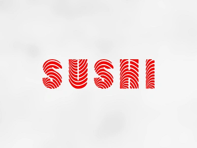 Sushi food japan logo meat salmon sushi type typeface