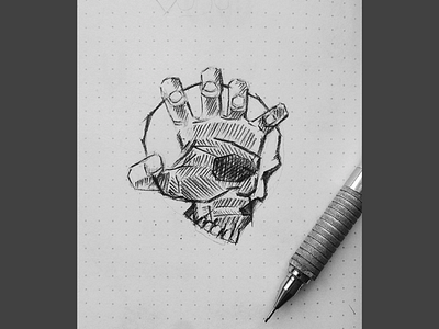 Hand Skull Sketch by Stevan Rodic on Dribbble