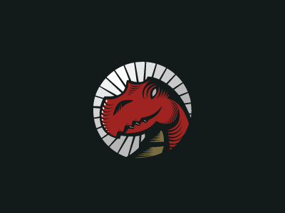 Design Carnivore animal carnivore circle color dino dinosaur head illustration logo reptile teeth