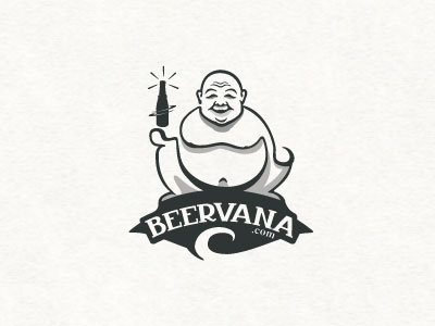 Beervana beer body bottle buddha drink fresh line logo nirvana retail steva