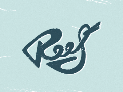 Reef calligraphy distort free hand handwriten letter r reef retro sea stevan typo typography vintage word