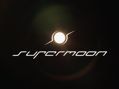 Supermoon cyber dark letters moon planet shape supermoon text typo typography