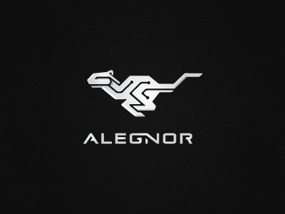 Alegnor link race wire swift tech cyber future velocity quick alegnor software speed animal cheetah run techy logo s stevan web technology typo