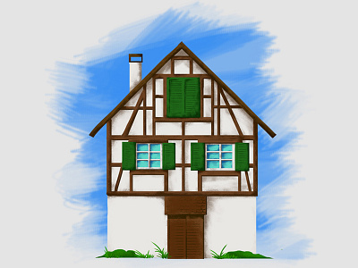House Sketch house illustration sketch switzerland wooden texture