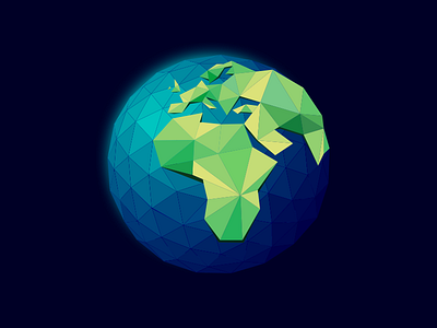 Earth branding clean earth geometry globe icon identity logo polygon polygons sharp space