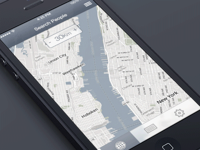 Search App animation app flat gif ios7 iphone map minimal mobile ui ux