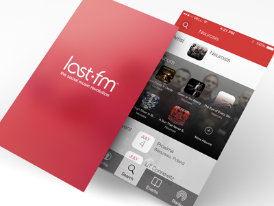 Last fm | IOS7 app apple flat ios7 iphone lastfm minimal mobile music red ui ux