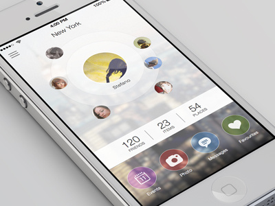 People Around App app blur flat ios7 iphone iphone5 minimal mobile ui ux