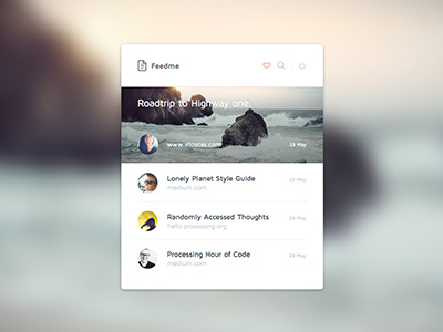 NewsFeed Widget clean flat news ui ux widget