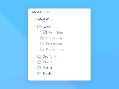 Mail menu app cards component icons mail ui web