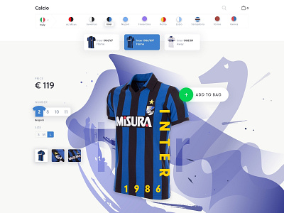 Jersey eCommerce - Inter ecommerce football inter jersey minimal shop typography ui vintage