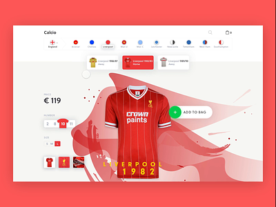 Jersey shop - Liverpool animation ecommerce football framer framer classic jersey liverpool milan shop store typography ui
