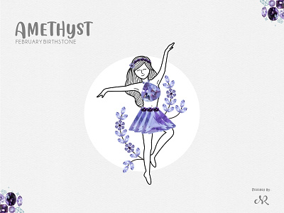Amethyst - February Birthstone Character birthstone character character design characterdesign characters creative design design art designer designs graphicdesign line art lineart linework