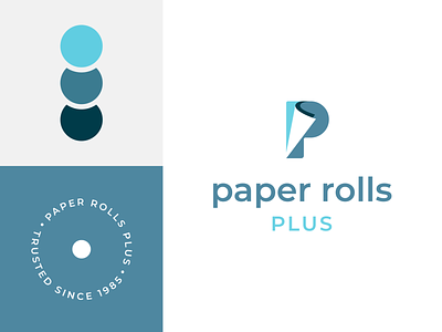 Paper Rolls Plus - Logo Design - Branding blue brand brand identity branding color palette graphic design identity logo logo design logo mark minimal modern visual identity