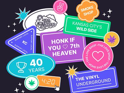 4/20 sticker collage 420 colorful design graphic design illustration retro social media sticker sticker design