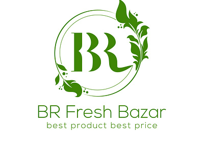 BR FRESH BAZAR branding design flat illustration graphicdesign illustration logo logodesign organiclogo vector