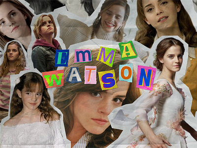 Scrapbook - Emma Watson design emma emma watson illustration magazine ripped scrap scrap book scrapbook collage watson