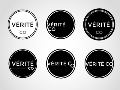 VéritéCo Logo Mockup, Round 1