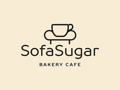 Logo for Sofa Sugar bakery cafe bakery bakery logo cafe cafe logo design line art logo logo design modern sofa