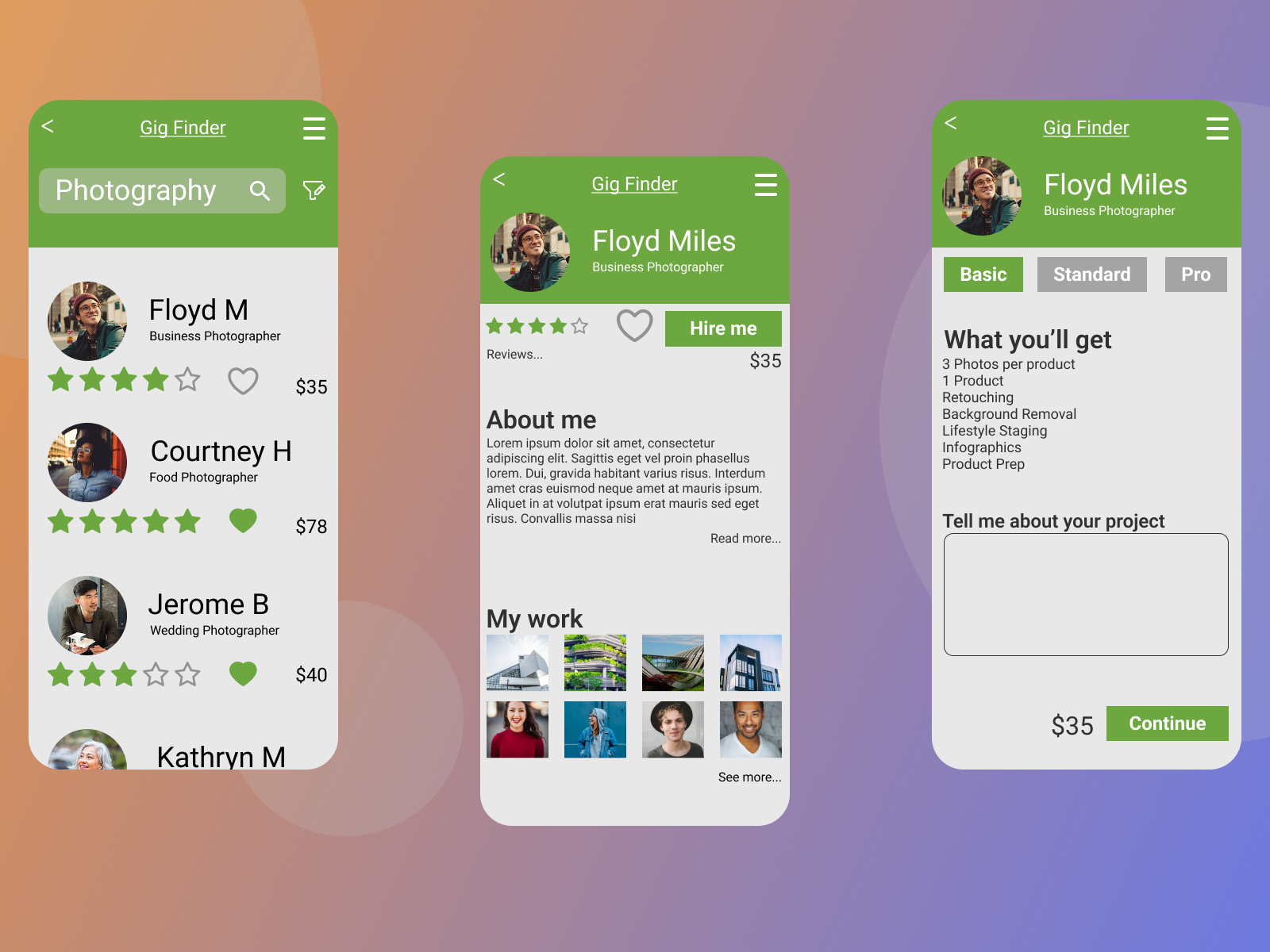 Gig Finder mobile side gig app by Hosea on Dribbble