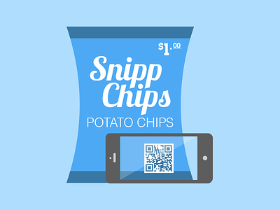 Snipp Chips blue icon illustration iphone 5 qr code snipp vector