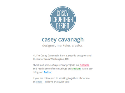 Landing Page casey cavanagh design coming soon landing page web design