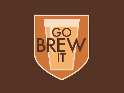 Go Brew It Badge – v2 badge beer branding brew brown go brew it logo orange