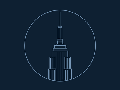 New York, New York blue empire state building icon illustration line icons new york new york city nyc vector