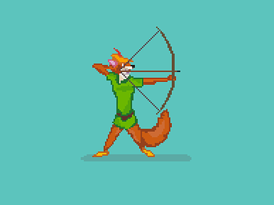 8 Bit Robin Hood 8 bit archery bow disney illustration robin hood
