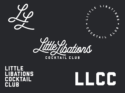 Little Libations Alt. alcohol branding club cocktail drink liquor little libations logo script speakeasy typography