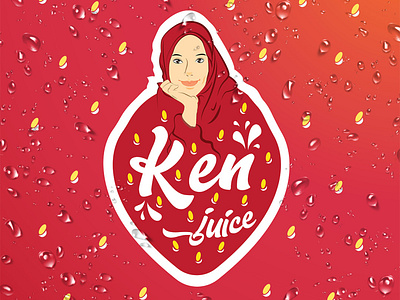 Kenjuice art branding cute design flat illustration juice bar juice logo logo vector