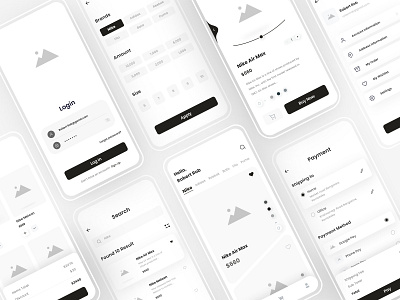 "Nike.com" Shoes App Wireframe Design