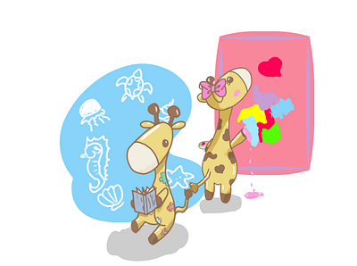 Gabe and other kids autism giraffe illustration