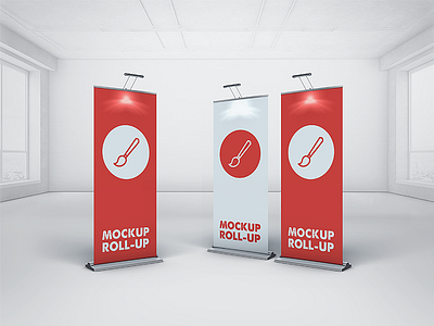 Roll Up Banner Mockup banner display stand free mock up mockup psd roll up roll-up rollup signage stand display trade show
