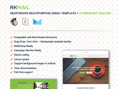 Responsive Multipurpose Email Template + Stampready Builder