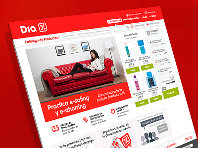 DIA supermarket "compra on-line" Homepage responsive. ui ux visual design web web design