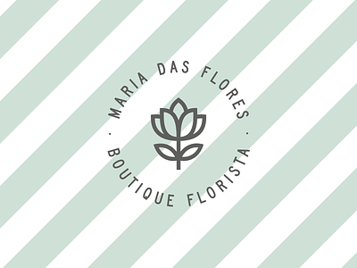 Maria das Flores — Stamp florist flower identity logo stamp visual identity