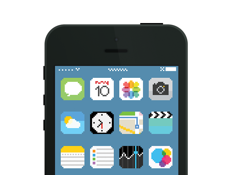 IOS7 8-bit icons by Lauren Kelly on Dribbble