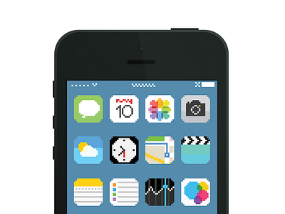 IOS7 8-bit icons homescreen icons ios7 iphone