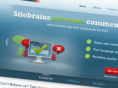 Sitebrains Home Page blue design green icon interface red ui web