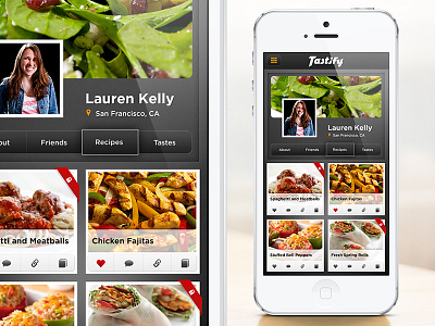 Profile page app food ios profile recipe tastify