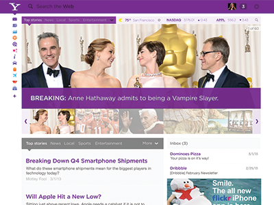 Yahoo redesign purple redesign ui yahoo