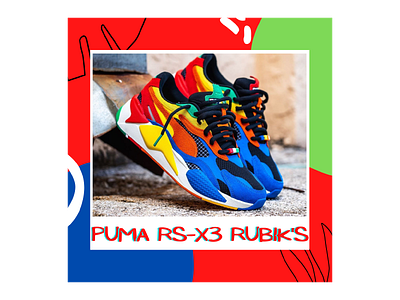Puma Rubik's Post design illustator illustration instagram post puma social media sportswear