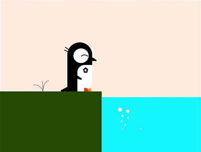 Cheeky Penguin design graphic design illustator penguin