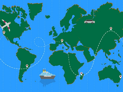 World Travel design illustator illustration map travel