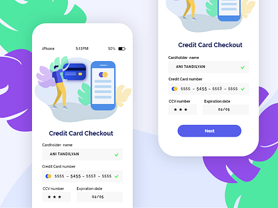 Credit Card Checkout design app application design dailyui 002 flat illustration illustration art illustration design ui ui ux